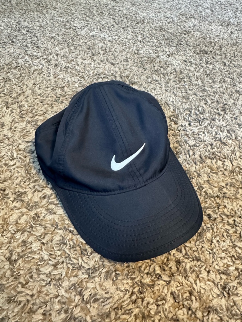 Nike Black Cap with White Swoosh